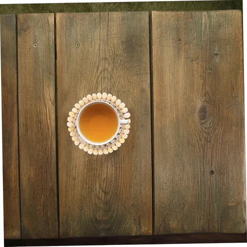 Vista 3 de Garneck Antideslizante 4 piezas Mesa de comedor Natural Shell Ronda Coaster Ocean Theme Coaster