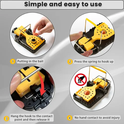 Vista 3 de Trampas para ratones, trampa para ratas, rápida y eficazmente, la mejor trampa para ratones, trampas para ratones usadas en interiores y exteriores
