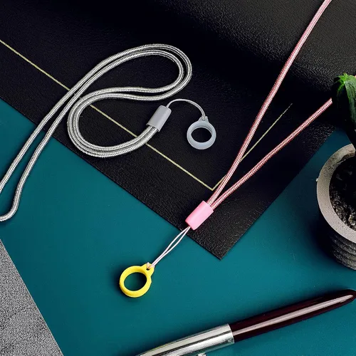 Vista 6 de Shappy 12 Anti Lost Lanyard Set Includes 2 Necklace Lanyard with 10 Anti Lost Silicone Rubber Ring Pen Silicone Ring Holder