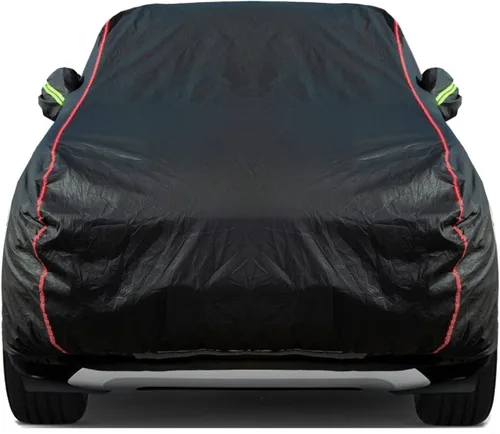 Vista 23 de Funda de Coche Transpirable de Nuevo Material, Funda Impermeable para Coche, Puertas con Candados y Cremalleras, Protección UV Impermeable