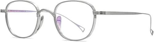 Vista 5 de FONEX Marco de lentes de titanio marco de lentes de miopía redondo retro vintage para mujer