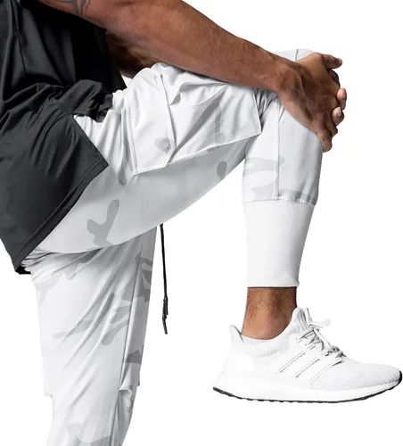 Vista 5 de DIOTSR Pantalones deportivos ligeros para hombre, pantalones deportivos tipo cargo para hombre, pantalones de entrenamiento delgados con bolsillos