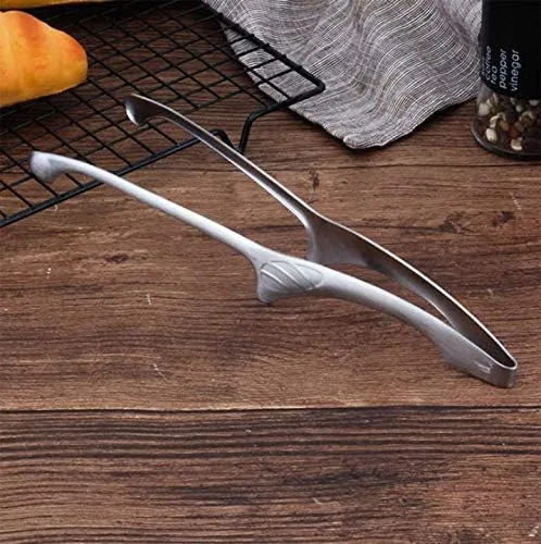 Vista 4 de 2 pinzas de acero inoxidable de 7.9 pulgadas para servir alimentos, pinzas de cocina de pie para parrilla, buffet