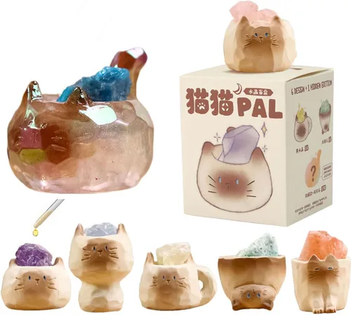 Vista 5 de Caja Sorpresa Temática de Cristal Diamante Ángel Mariposa Gato, Bolsa Misteriosa Figura de Acción de Diseño Aleatorio Figurita Coleccionable