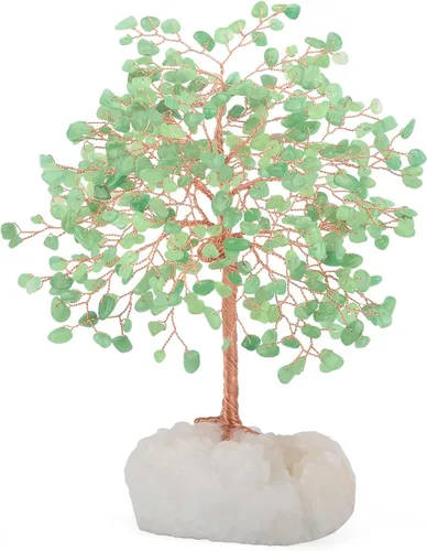 Vista 12 de Piedra preciosa natural (406 piedras), árbol de la vida de cristal de amatista, equilibrio de chakras, energía positiva Fengshui, decoración bonsái