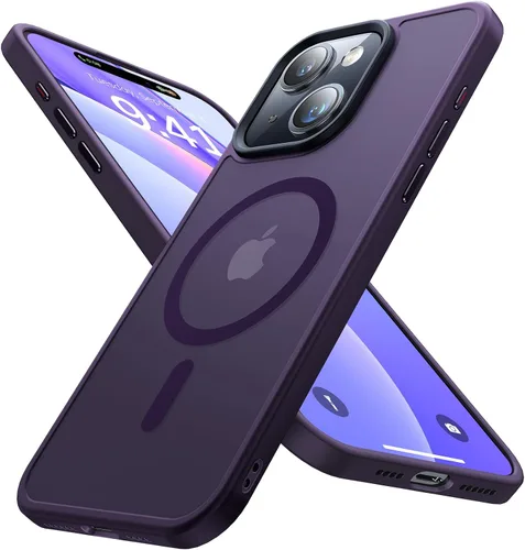 Vista 8 de CAHEJILU Funda magnética para iPhone 13 y iPhone 14 [compatible con MagSafe], [probada en caídas de grado militar de 10 pies], funda protectora a