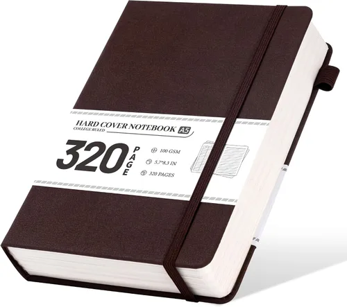 Vista 13 de CAGIE Cuaderno de cuadrícula de cuadrícula con puntos y balas, color negro A5