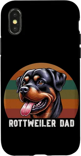 Vista 5 de Rottweiler Dad Rottie Father Dog Parent Father's Day Retro Case for iPhone 16