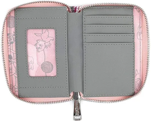 Vista 4 de Loungefly Disney Cats Cartera de piel sintética con cremallera alrededor