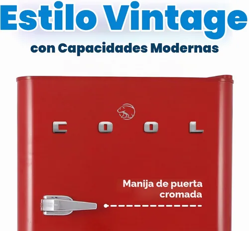 Vista 3 de Commercial Cool Refrigerador de 4.5 pies cúbicos con congelador, estilo Rojo