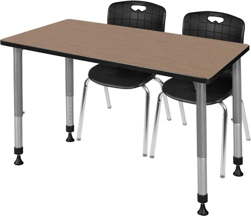 Vista 23 de Regency Kee - Juego de mesa de aula ajustable en altura con dos sillas Andy de 18 pulgadas, 60 x 30 pulgadas, cereza/negro Cerezo/Negro
