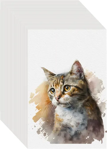 Vista 11 de 100PCS 2.5x3.5 Watercolor Paper Bulk, 140lb/300g Cold Press Thick Water Color Paper Pad for Child Adult, White Art Paper for Drawing Painting