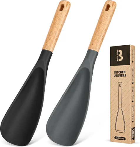 Vista 12 de Cuchara de cocina para utensilios de cocina antiadherentes, ideal para cocinar y servir silicona mate resistente sin BPA, cuchara con mango