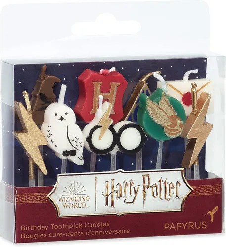 Vista 3 de Velas de cumpleaños Papyrus, adorno para pastel de Harry Potter (paquete de 9)