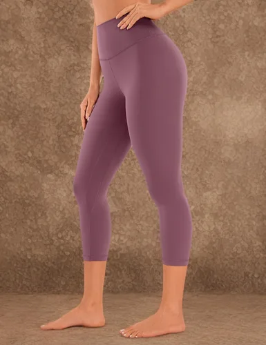 Vista 5 de CRZ YOGA Womens Brushed Naked Feeling Workout Capri Leggings 21"- High Waisted Gym Compression Tummy Control