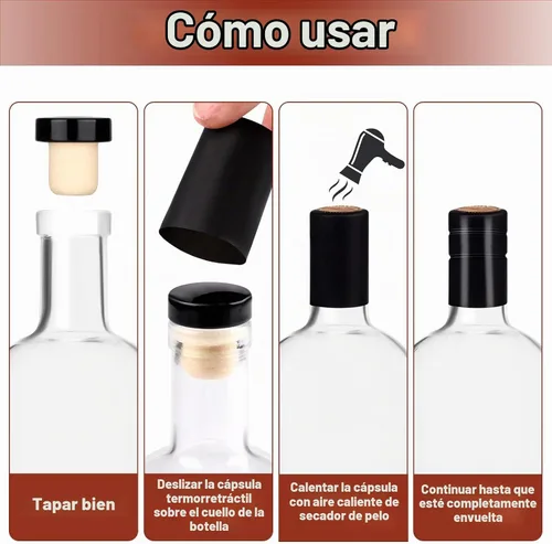 Vista 6 de Botella de Vino 3PCS 750 ML Botellas de Vidrio con Tapas 25 oz Botellas de Vidrio Transparente con Corcho Botella de Vino Vacía con Tapón