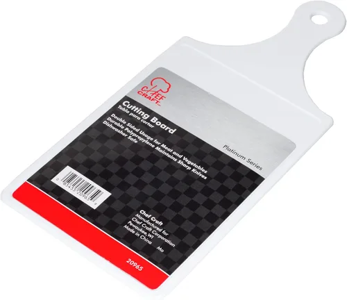Vista 2 de Chef Craft Tabla de cortar de plástico, 8 x 5 pulgadas, 12 pulgadas de largo, blanco