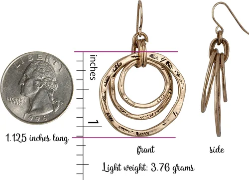 Vista 23 de Pendientes bohemios antiguos de 3 círculos Colección SPUNKYsoul