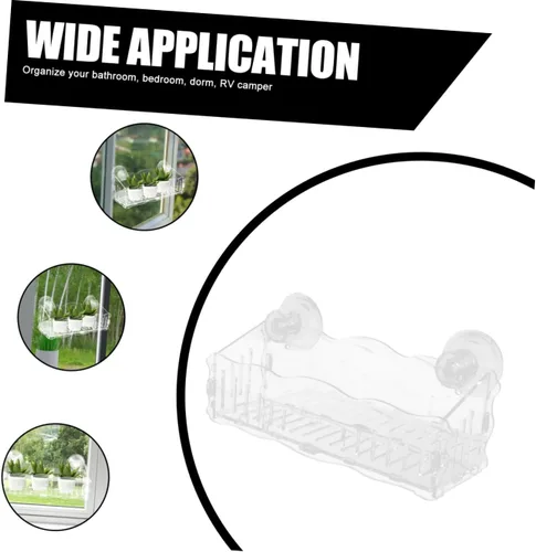 Vista 9 de Abaodam Macetas Soporte de acrílico transparente para alféizar de ventana Extensor de alféizar de ventana Soportes para bonsái para el hogar