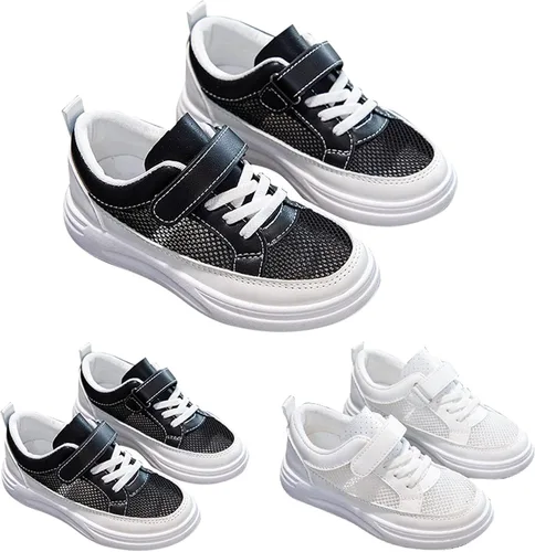 Vista 4 de IWIHMIV Zapatos deportivos de malla transpirable antideslizante para niños y niñas, para correr, deportes, caminar, zapatos deportivos cómodos