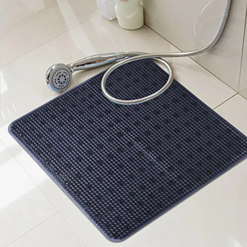 Vista 2 de Tapete antideslizante para bañera de 21 x 21 pulgadas, antideslizante, lavable a máquina, tapete de baño de seguridad con ventosas