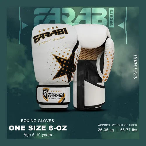 Vista 5 de Farai - Guantes de boxeo para niños, 6 onzas, guantes de entrenamiento de kickboxing, Muay Thai, los mejores guantes para entrenamiento en bolsa