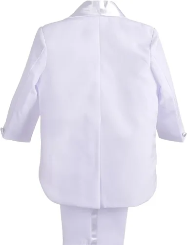 Vista 2 de Lito Angels Conjunto clásico de esmoquin con cola para bebé, traje de boda, 5 piezas, 039