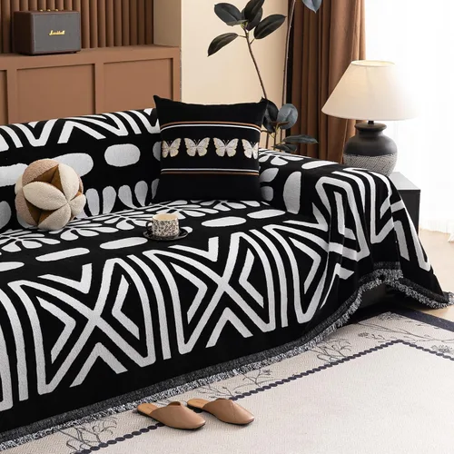 Vista 54 de HANDONTIME Fundas de Sofá Sillón Funda de Sofá Boho para Perros Caqui Funda de Sofá con Borlas Silla Reclinable Funda de Futón Lavable 1 Cojín Sofá