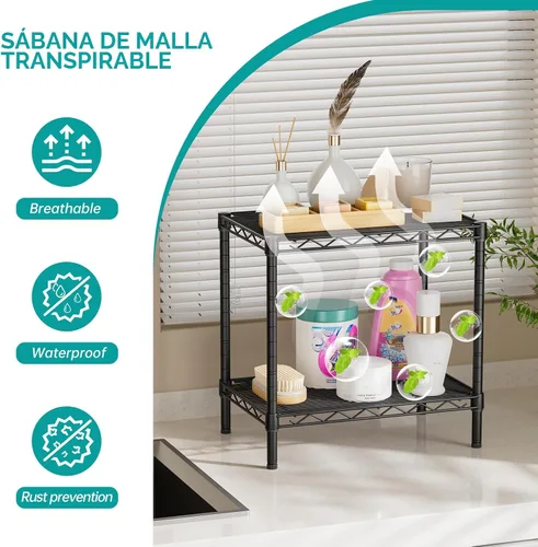 Vista 6 de SINGAYE Estantería de alambre para armario: unidad de metal ajustable para organización de lavandería, baño, cocina, hogar, almacenamiento