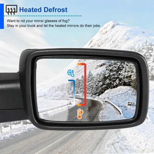 Vista 9 de Spec-D Tuning Espejo lateral derecho del pasajero plegable cromado con señal LED, compatible con Dodge Ram 1500 2009-2012