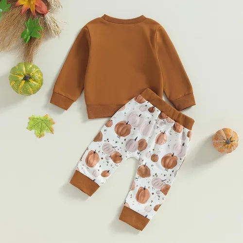 Vista 4 de Toddler Baby Boy Halloween Outfits Fall Winter Clothes Long Sleeve Sweatshirt Pullover Top+Jogger SweatPants Sets