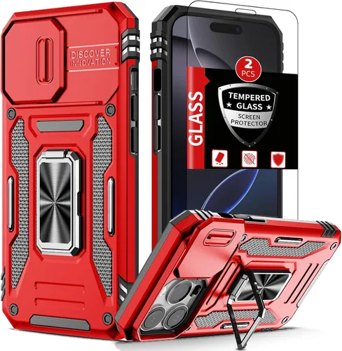 Vista 19 de Funda para iPhone 12 Pro Max con 2 protectores de pantalla, cubierta deslizante integrada para cámara para 12Pro Max, funda para teléfono