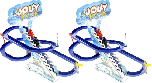 Vista 8 de PowerTRC Juego de deslizamiento de pingüino de 13 pulgadas, Jolly Penguin Race Escalera Escalera de pista deslizante para niños pequeños