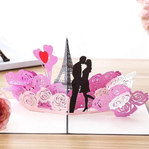 Vista 8 de Liif Tarjeta de felicitación 3D para el día de San Valentín, aniversario, compromiso, boda, felicitaciones, pensando en ti, gracias, tarjetas