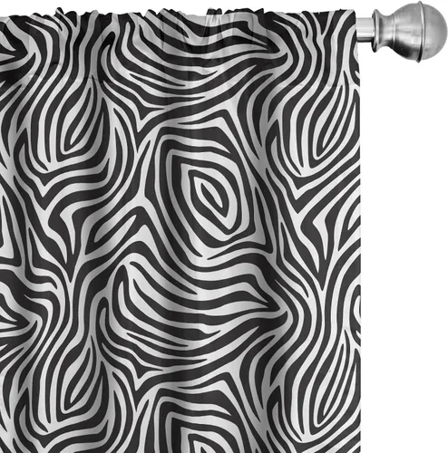 Vista 8 de Ambesonne Paquete de 2 cortinas otoñales para ventana, diseño otoñal con formas intrincadas en espiral y estampado de hojas voladoras, juego ligero