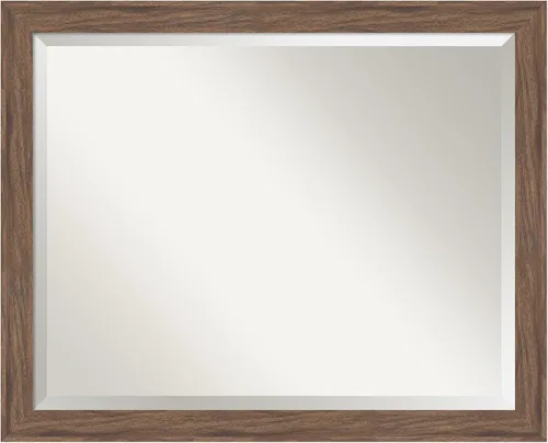 Vista 79 de Amanti Art Espejo de baño marrón para sobre lavabo, espejo rectangular de 24x20 Caleb Brown para tocador, marco rústico pequeño de estilo campestre