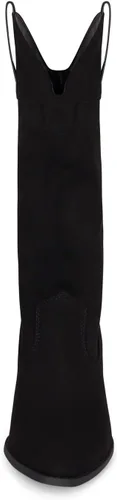 Vista 4 de STYLISH S ONYX - Botas de tacón alto para mujer, con tacón apilado, punta puntiaguda, media pantorrilla