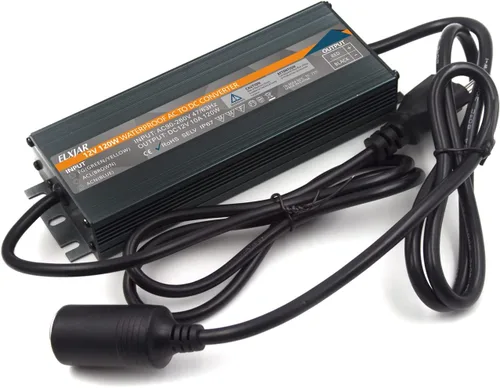 Vista 6 de Convertidor de CA a CC de 12V 10A 120W IP67 Impermeable Adaptador de Corriente 110V-220V a 12 Voltios Transformador para Refrigerador de Coche