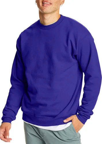 Vista 15 de Hanes Men's Sweatshirt, EcoSmart Fleece Crewneck Sweatshirt, Big & Tall Available, 1 or 2-Pack Marrón (Army Brown)