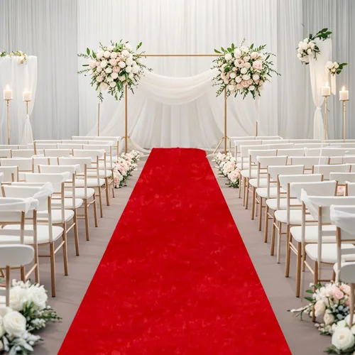 Vista 9 de Camino de pasillo negro de 4 x 15 pies para ceremonia de boda, alfombra de pasillo de terciopelo para pasillo, accesorios de boda para recepción