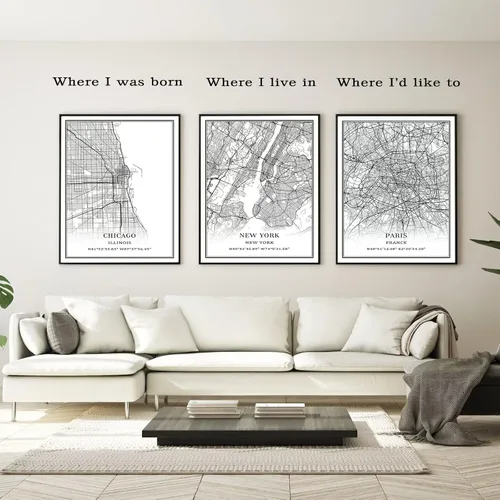 Vista 5 de Tanokcrs Tyler Texas America Wall Art City Map Paintings Canvas Unframed Artwork Modern Simple Poster Home Office Decor 9x11 inches
