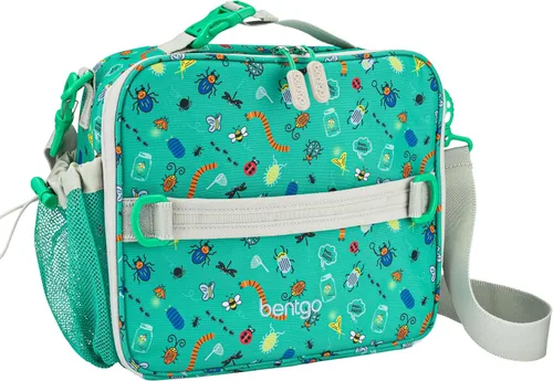 Vista 25 de Bentgo Bolsa de almuerzo con estampado para niños, doble aislamiento, reutilizable, para niños de más de 3 años, correa ajustable; sostiene
