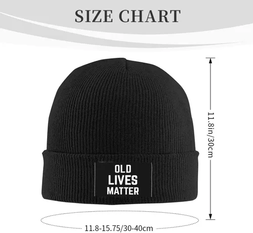 Vista 3 de Old Lives Matter Autumn and Winter Adult Warm and Cold Protection Elastic Soft Knitted Hat