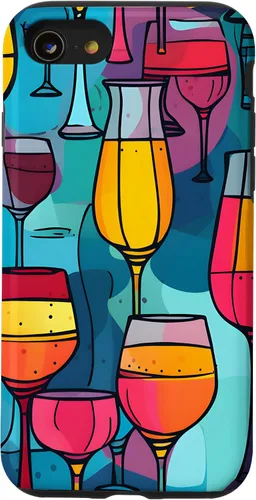 Vista 18 de Estuche de arte abstracto vibrante para copas de vino para iPhone 16