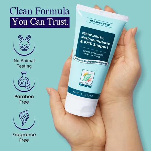 Vista 3 de At Last Naturals Wild Yam Gel Extra Strength Alivio de la menopausia, apoyo para la perimenopausia y alivio del síndrome premenstrual, puede ayudar