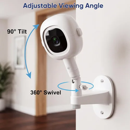 Vista 5 de wochel No Drill Baby Monitor Mount for Nanit Pro/Plus, Adjustable Nanit Wall Mount with USB C Charger Mount and 10FT Power Cable, Wall Bracket Stand