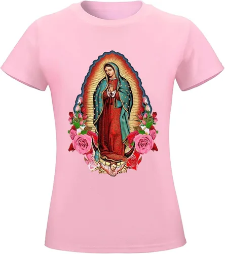 Vista 5 de Our Lady of Guadalupe Virgin Mary - Camiseta de algodón para mujer