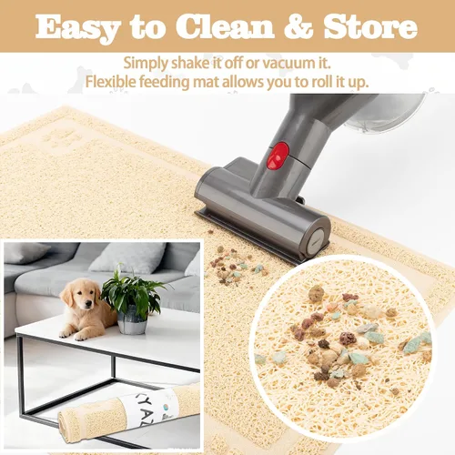 Vista 6 de Darkyazi Tapete de alimentación para mascotas grande para perros y gatos, 24 x 36 pulgadas, flexible y fácil de limpiar, lo mejor para tapete