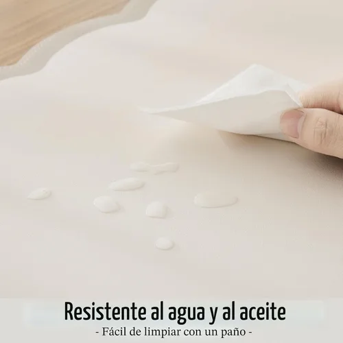 Vista 5 de Ohocut Alfombrilla de escritorio festoneada, piel sintética, rectangular para escritorio de oficina (beige, 23.6 x 13.7 pulgadas)