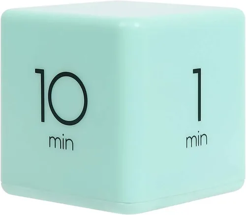 Vista 6 de mooas Temporizador de cubo menta (1,3,5 y 10 minutos) y blanco (5,15,30 y 60 minutos) y coral (10, 30, 50 y 60 minutos), temporizador para estudiar